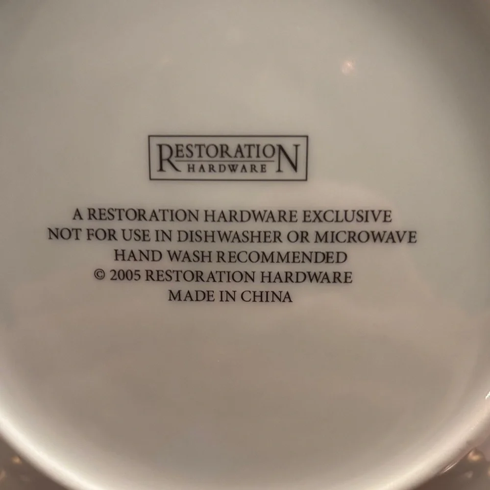 Restoration Hardware White and Gold Quote Accent Dessert Plates - Set of 4